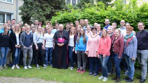 Weltjugendtagspilger aus dem Bistum Münster mit Bischof Felix Genn