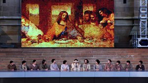 Nachstellung des Letzten Abendmahls Jesu mit seinen Jüngern während des Weltjugendtags 2008 in Sydney