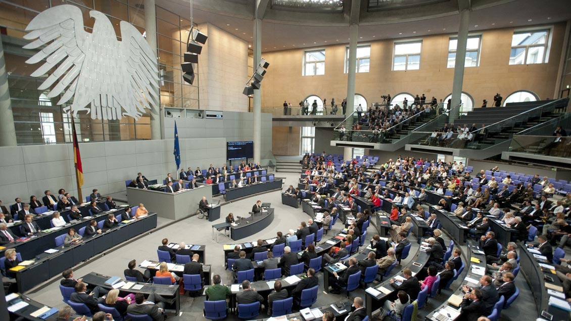 Plenarsaal im Reichstagsgebäude.