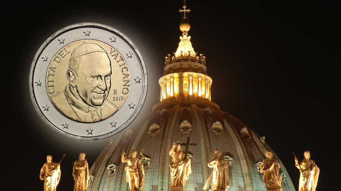 Kein Papstbild mehr auf Euro-Münzen.
