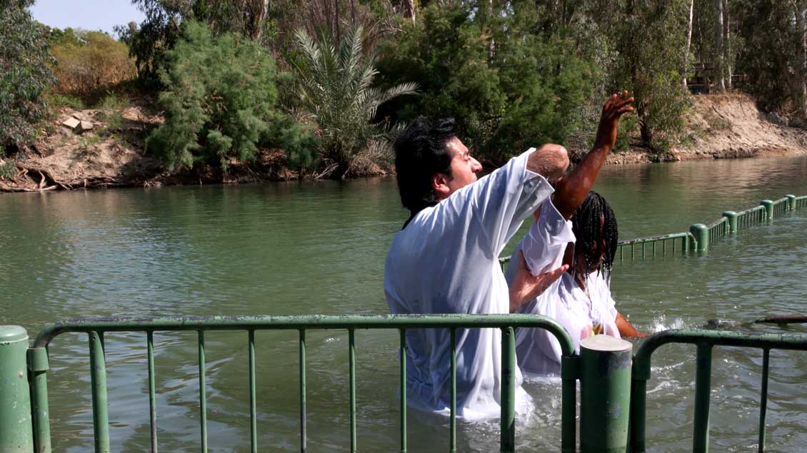 Bei evangelikalen und orthodoxen Christen beliebte „Taufstelle Jesu“ im Jordan bei Yardenit am See Genezareth.