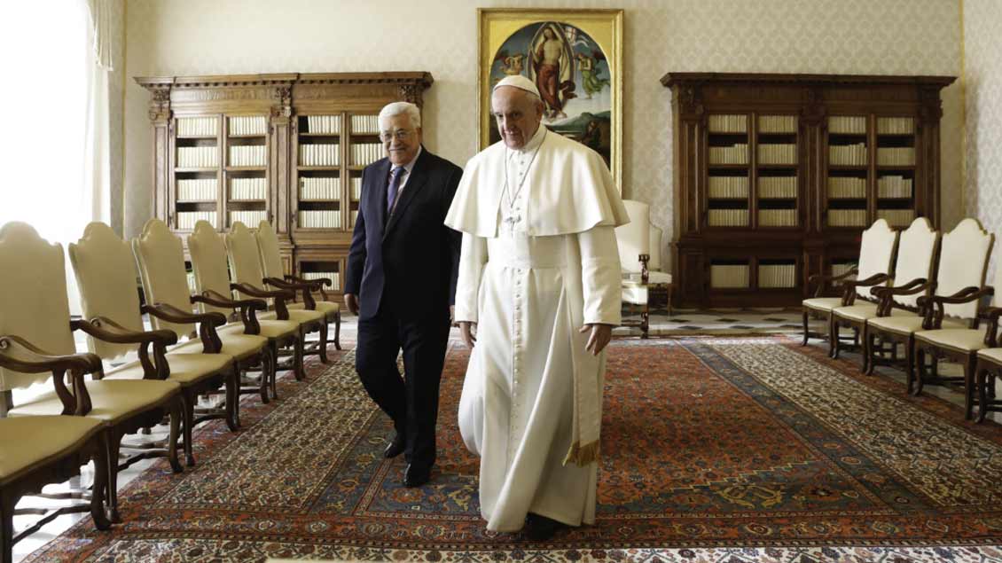 Palästinenserpräsident Mahmud Abbas und Papst Franziskus
