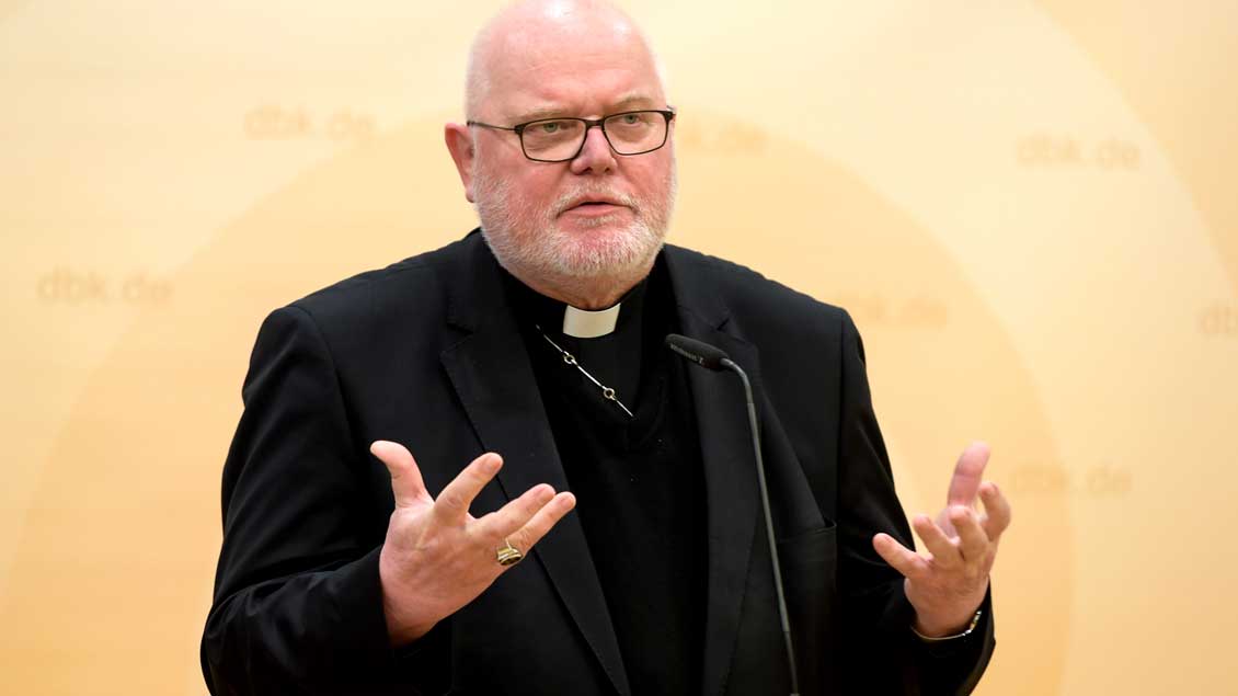 Kardinal Reinhard Marx, Vorsitzender der Deutschen Bischofskonferenz, erläuterte die Ergebnisse der Frühjahrsvollversammlung in Bensberg.