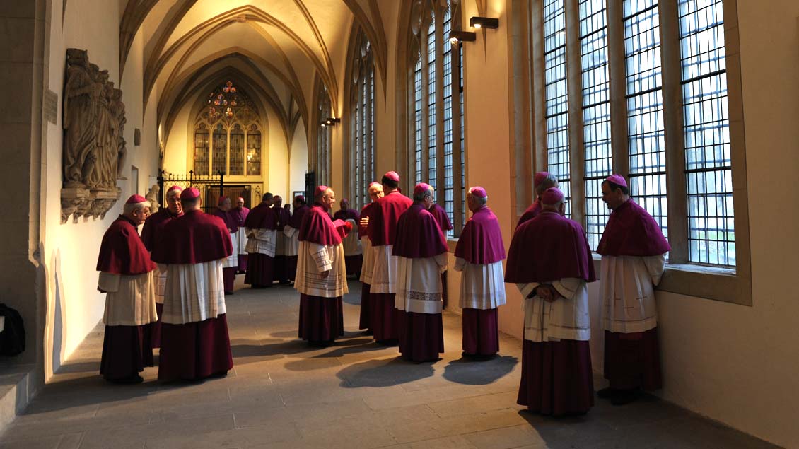 Die 67 Weih- und Ortsbischöfe der Deutschen Bischofskonferenz tagen ab heute bis Donnerstag in Fulda. Unser Bild entstand während der Vollversammlung 2014 in Münster.