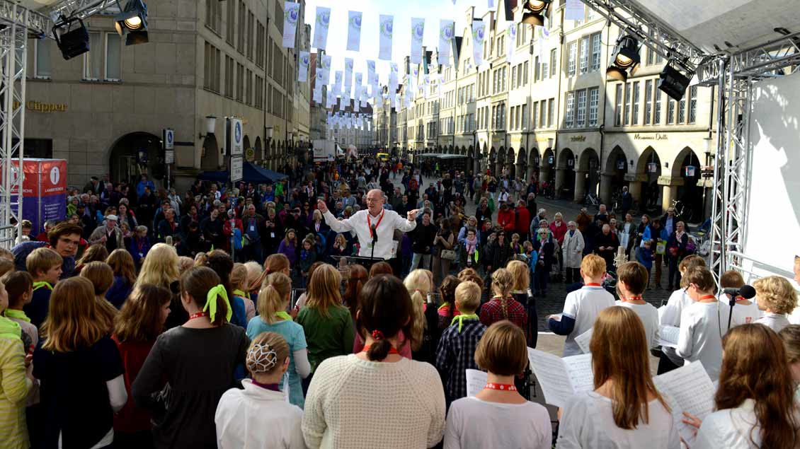 Zahlreiche Sänger und Instrumentalisten aus dem Bistum werden während des Katholikentags in Kirchen, auf Straßen und Plätzen von Münster musizieren.