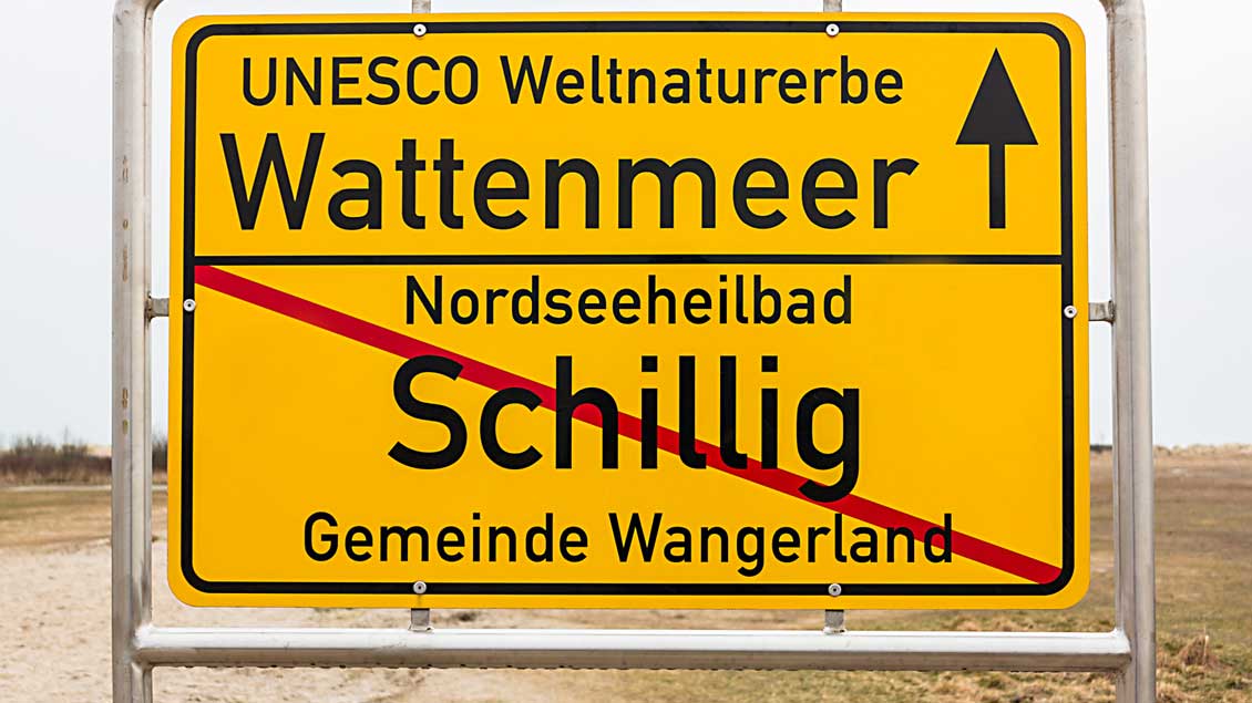 Schild am Strand von Schillig.