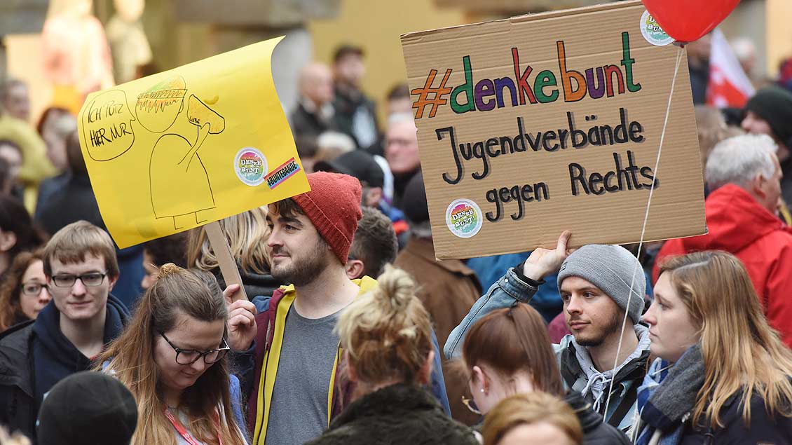 Demonstation gegen die AfD in Münster