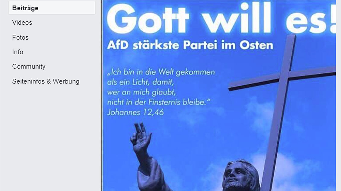 Skreenshot des Facebook-Post des AfD-Kreisverband Saalekreis