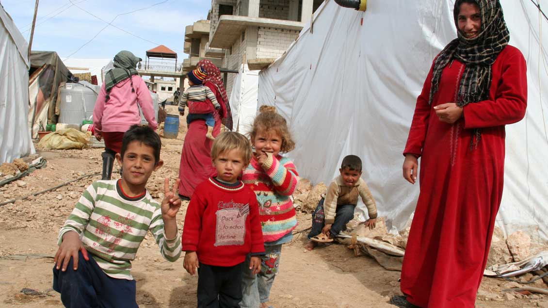 Syrische Flüchtlinge in einem Lager