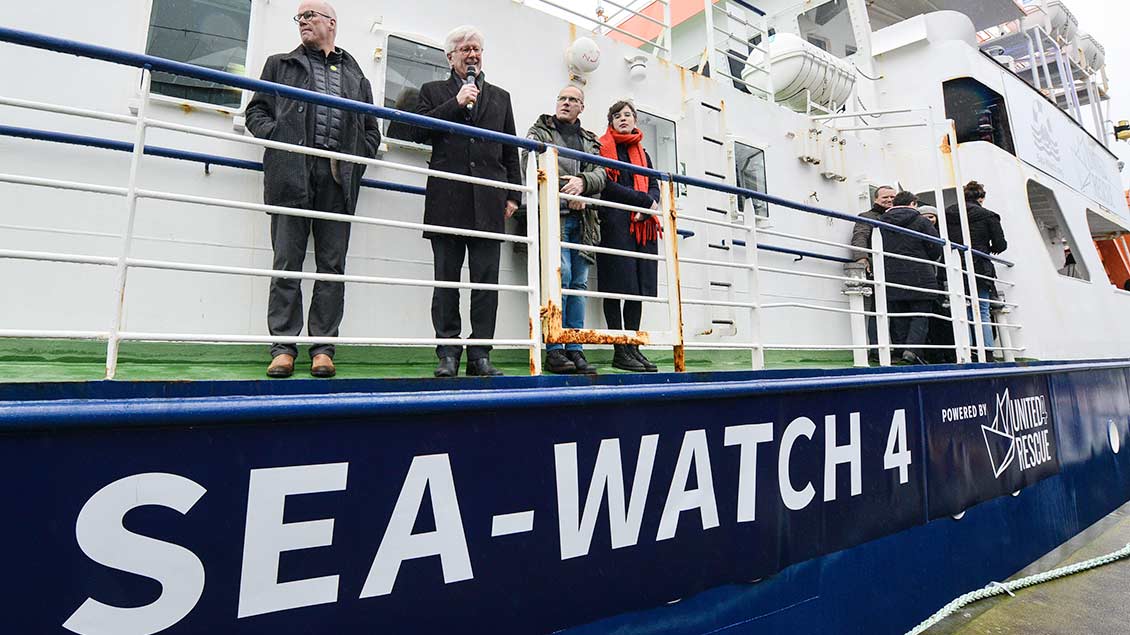 Schiffstaufe der Sea-Watch 4