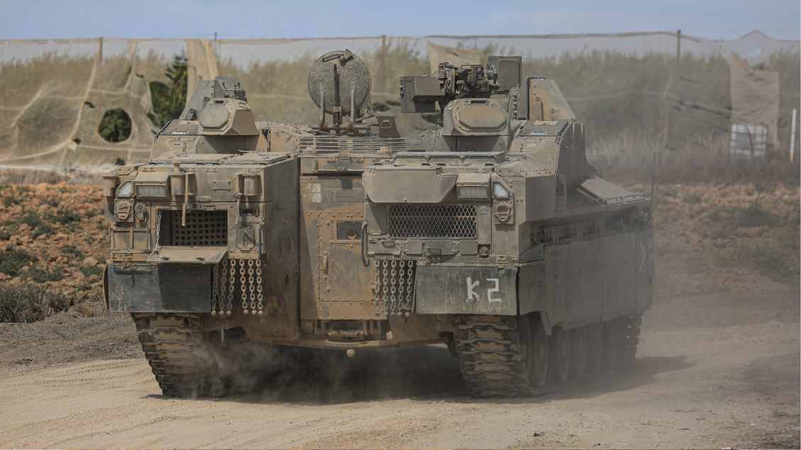 Ein Panzer in der Nähe des Gazastreifens