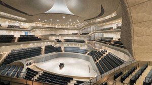 Großer Saal der Elbphilharmonie in Hamburg. Die Orgel ist größtenteils hinter und neben den Zuschauerrängen eingebaut. | Foto: Iwan Baan