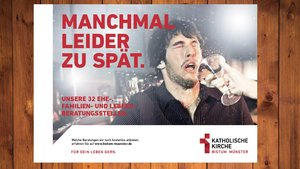 Dieses Plakat der neuen Kampagne macht auf die Ehe-, Familien- und Lebensberatungsstellen im Bistum Münster aufmerksam