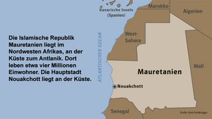 Karte Mauretanien.