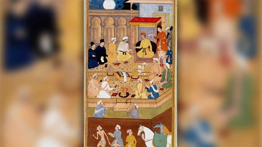 Debatte am Mogulhof des Herrschers Akbar