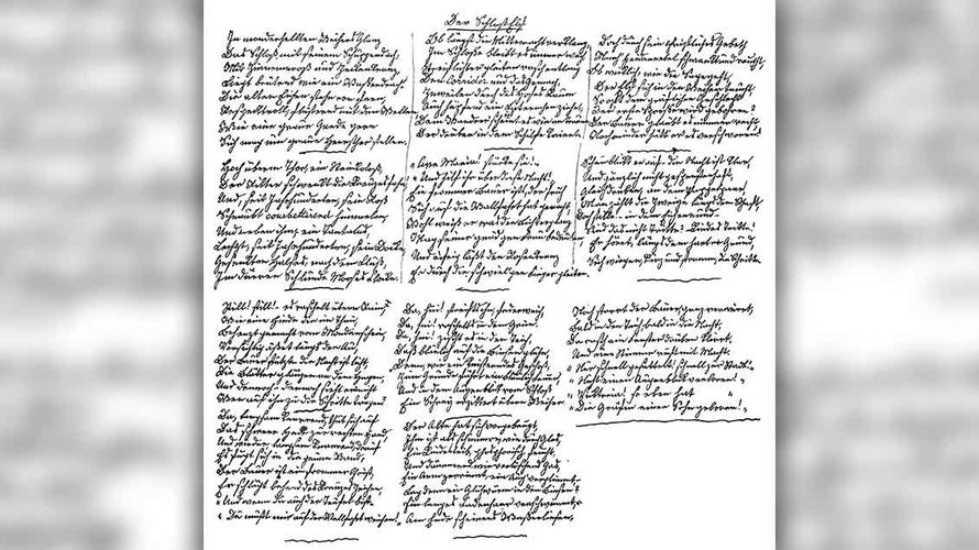 Handschriftliche Aufzeichung der Dichterin Annette von Droste-Hülshoff. | Foto: agefotostock (imago)