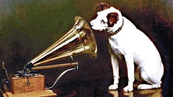 „His master‘s voice”: Hund Nipper, gemalt von Francis Barraud