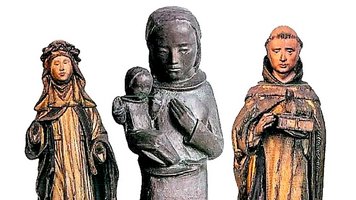 Gestohlene Figuren „Heilige Katharina von Siena“, „Maria mit Kind“ und „Heiliger Dominikus“