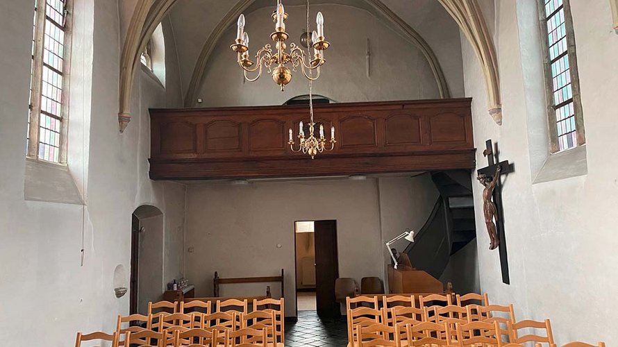 In der Sakristei hinter der offenen Tür wird der Förderverein eine Küche einbauen. | Foto: Johannes Bernard