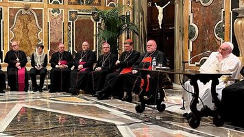 Felix Genn und weitere Bischöfe bei Papst Franziskus