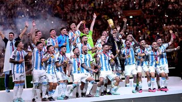 Argentiniens Fußballer feiern WM-Sieg