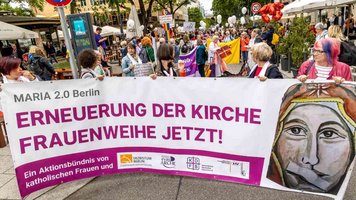 Demo beim Katholikentag in Stuttgart