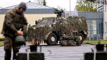 Ein gepanzertes Bundeswehr-Fahrzeug