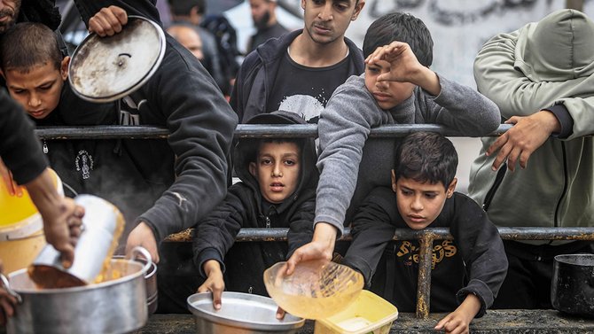 Spendenstelle für Lebensmittel in Rafah