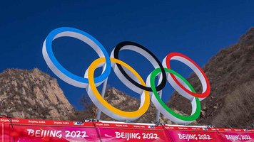 Olympische Ringe in Peking