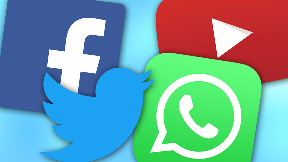 Facebook, Twitter, Youtube, Whatsapp.