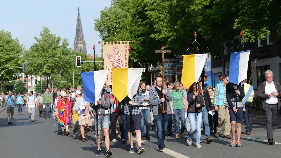 Beobachtungen von der Wallfahrt des Katholikentags von Münster nach Telgte. | Foto: Michael Bönte