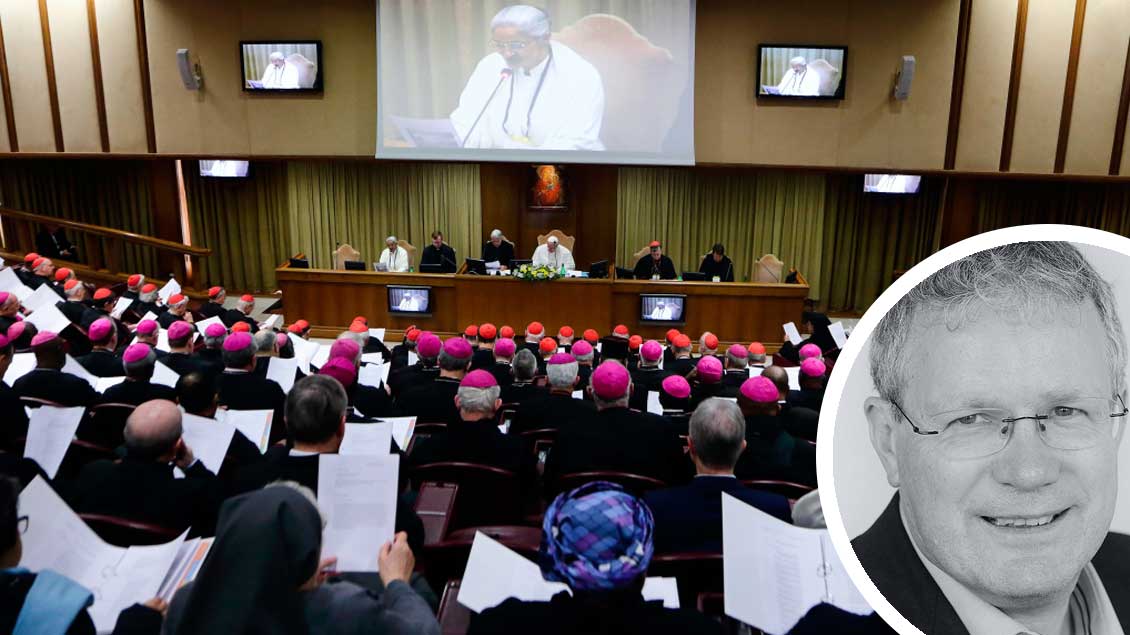 Blick in die Synoden-Aula während des Anti-Missbrauchsgipfels im Vatikan Foto: Evandro Inetti/Pool (KNA)