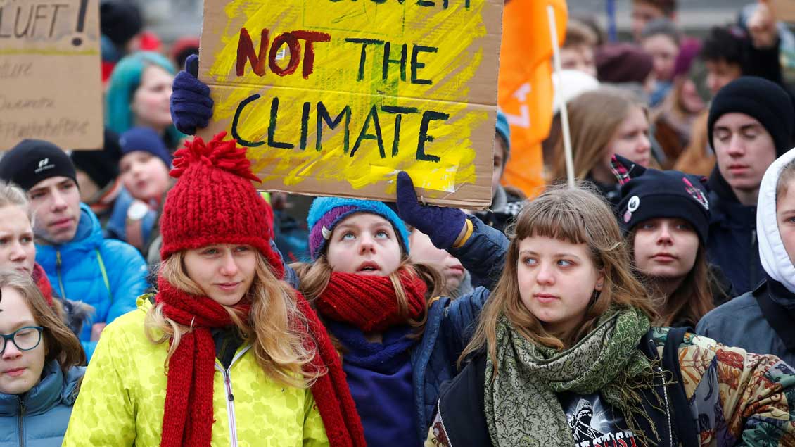 Klimaschutz-Demo von Schülern in Berlin