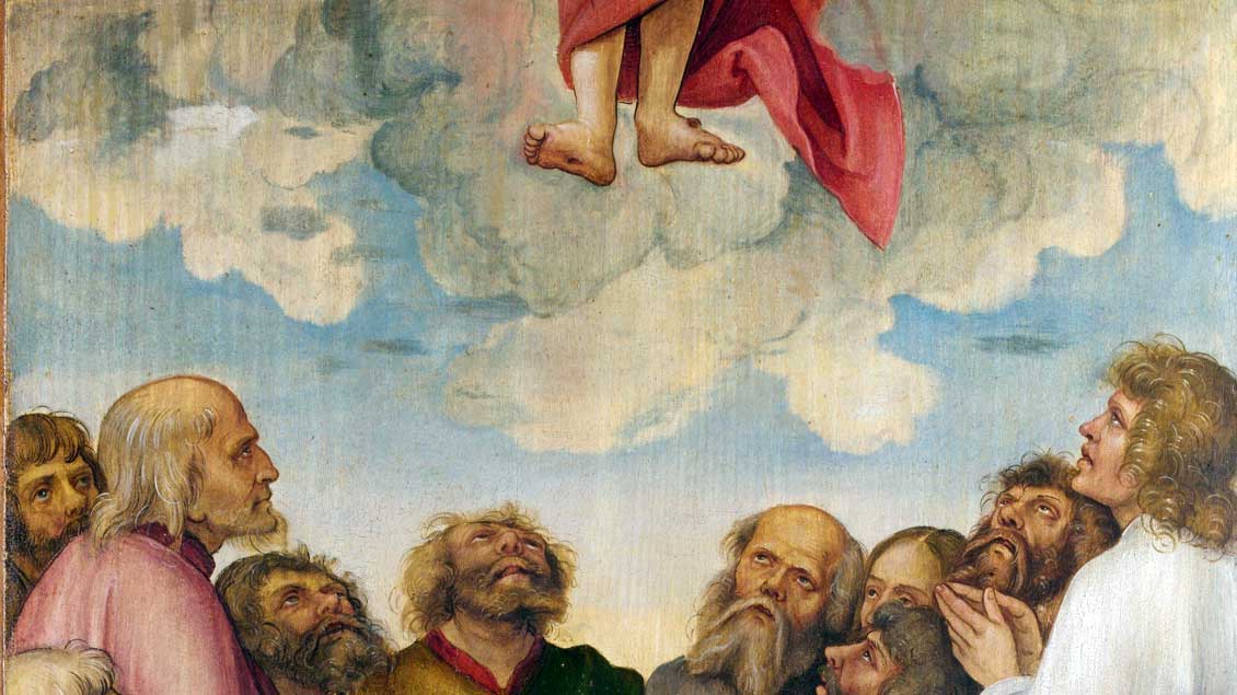 Gemälde aus dem 16. Jahrhundert zeigt die Himmelfahrt Christi (Detail)