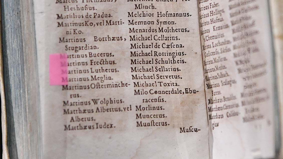 Index nach dem Tridentinischen Konzil mit dem Namen Martin Luthers aus dem Jahr 1647. | Foto: Michael Bönte
