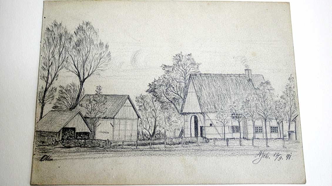 Zeichnung eines alten Bauernhofs in Ottmarsbocholt. | Foto: privat
