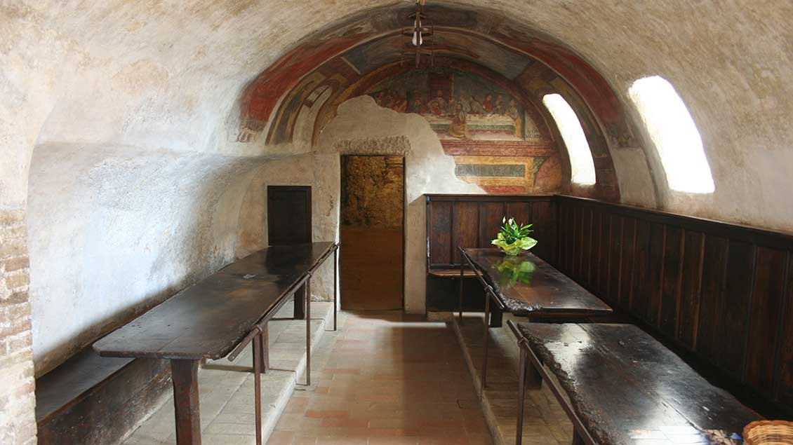 Der kleine Speisesaal des Klösterchens in den Carceri. | Foto: Markus Nolte