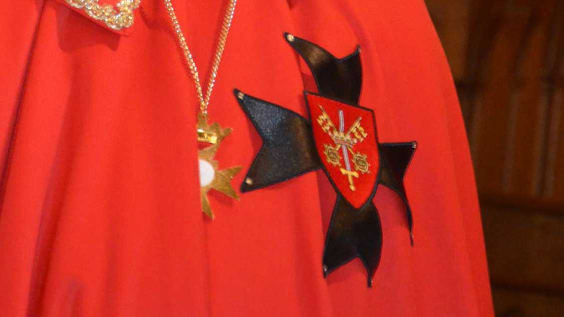 Das Wappen vereinigt die Zeichen der Apostel Petrus und Paulus: gekreuzte Schlüssel mit Schwert. | Foto: pd