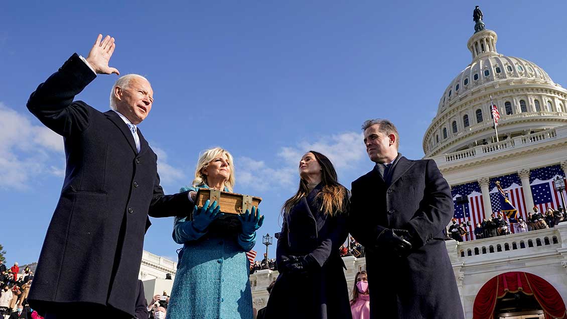 Biden bei seiner Vereidigung vor dem Kapitol Foto: Pool New (Reuters)