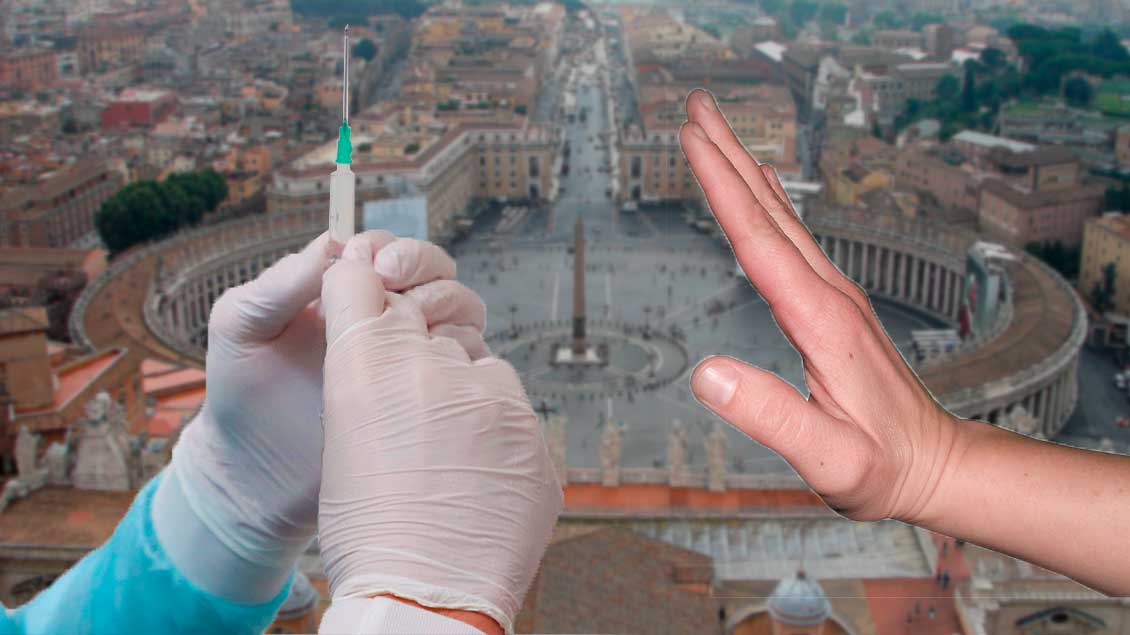 Impfverweigerer im Vatikan Fotomontage: Martin Schmitz