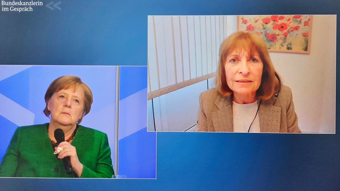 Bundeskanzlerin Angela Merkel und Inge Stevens