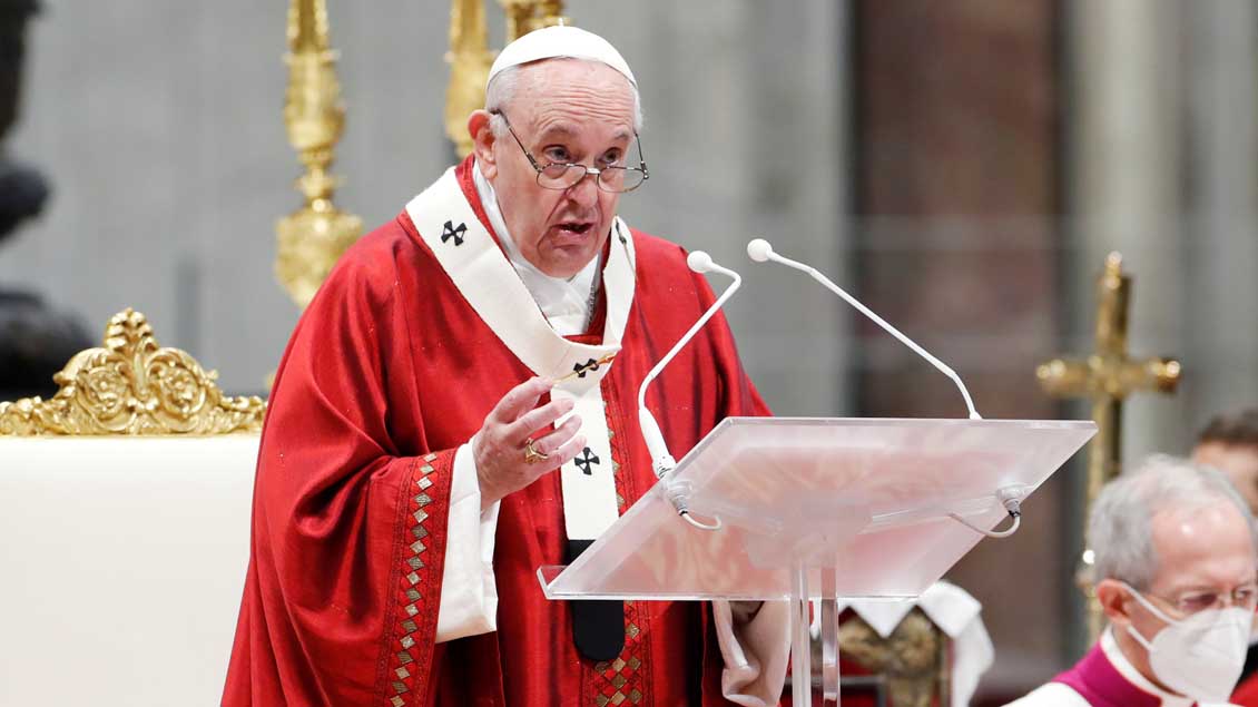 Papst Franziskus Pfingsten 2021. Foto: Remo Casilli (Reuters)