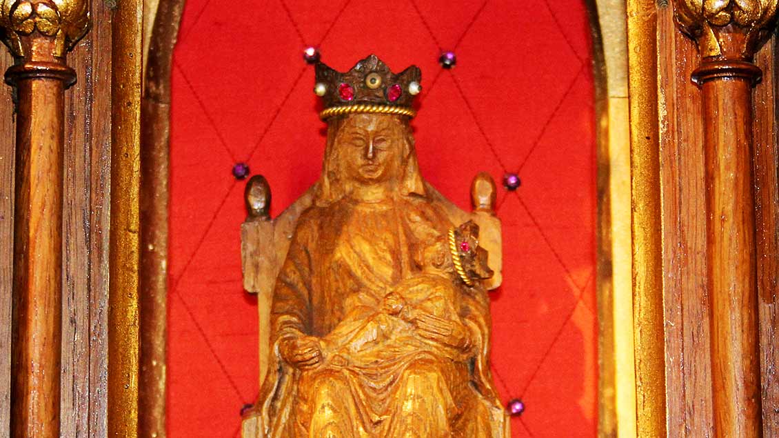 Das „neue“ Gnadenbild „Muttergottes vom Himmelreich“ in der Klosterkirche Vinnenberg. | Foto: Johannes Bernard