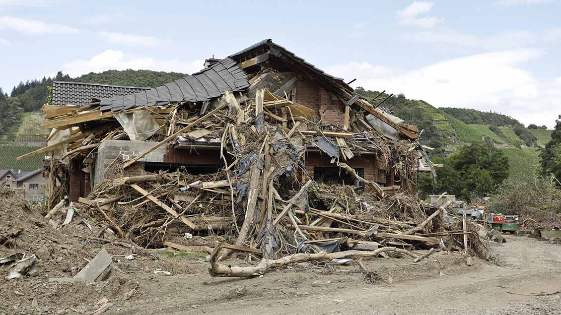 Ein völlig zerstörtes Haus im Ahrtal