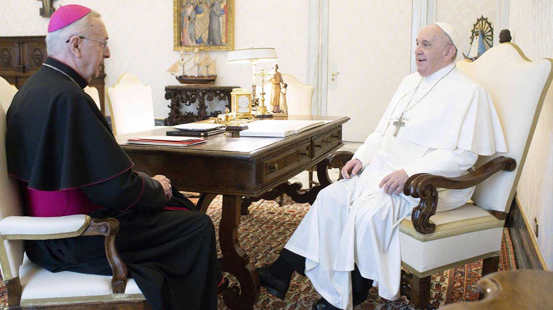 Gadecki beim Papst Foto: Vatican News (Imago)