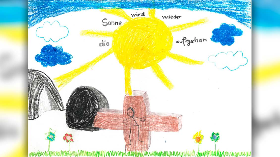 Dieses Bild voller Zuversicht malte die siebenjährige Lena Born aus Rheurdt. | Foto: privat