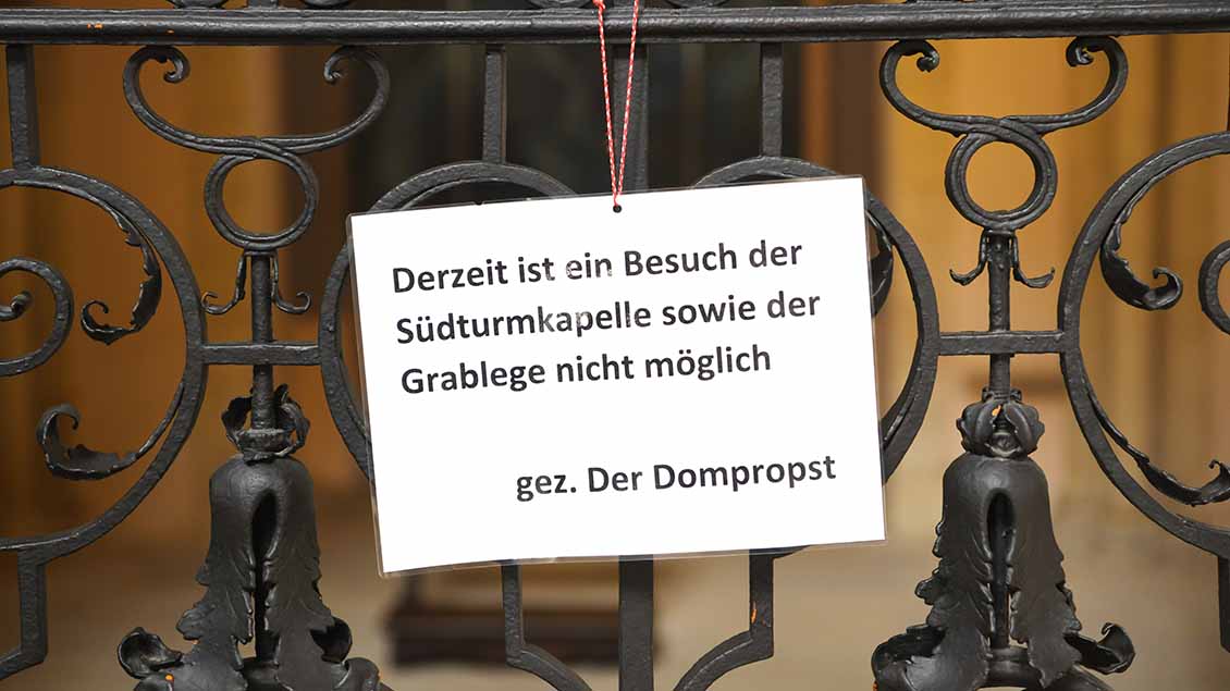 Bischofsgruft in Münster geschlossen Foto: Michael Bönte