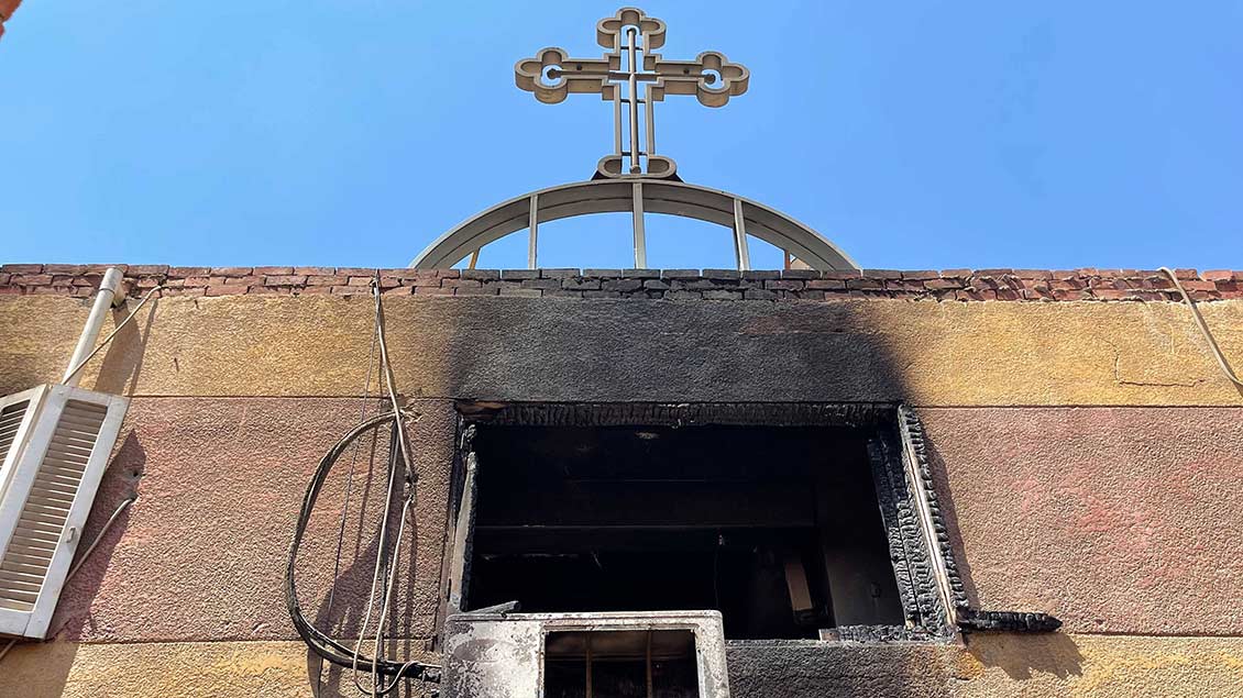 Brandkatatstrophe in einer koptischen Kirche in Kairo. Foto: Imago