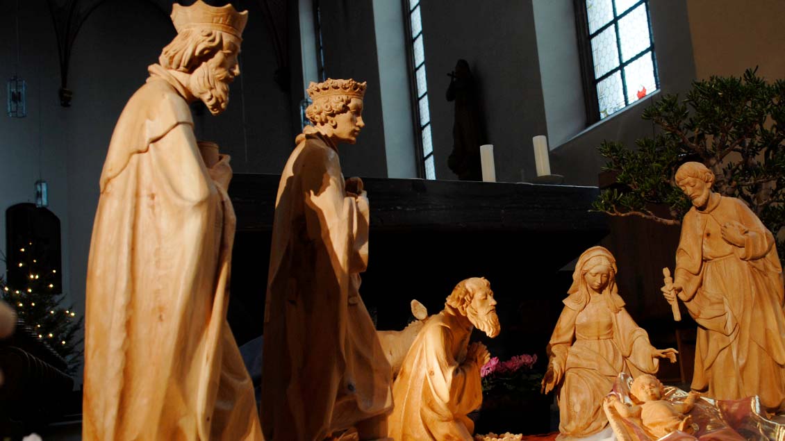Franziskanische Krippe im Franziskanerkloster in Paderborn. Foto: Michael Bönte
