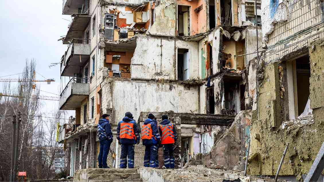 Zerstörtes Haus in Dnipro in der Ukraine Foto: Edgar Guti (Zuma Wire/imago)